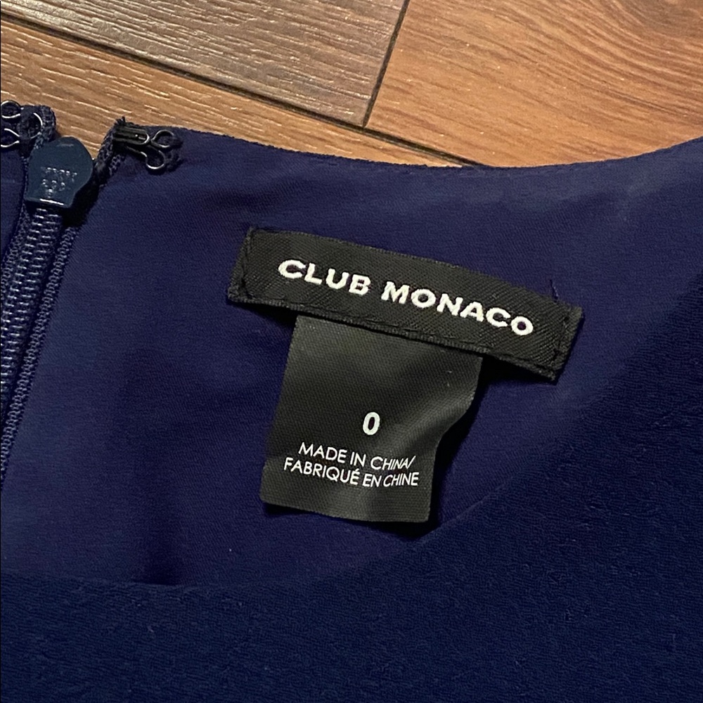 CLUB MONACO RUFFLE navy dress - Picture 4 of 7